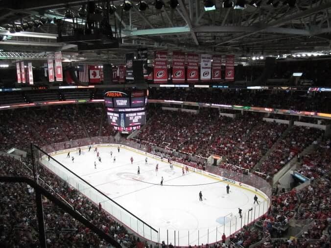 pnc arena hurricanes hockey team playing